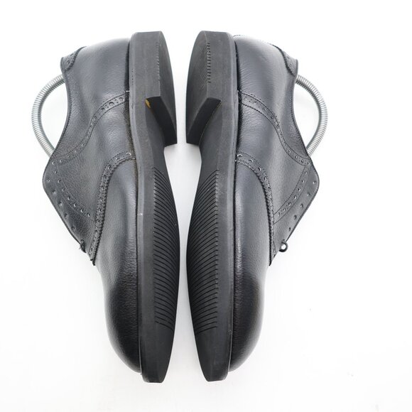 FootJoy Saddle Dress Shoes Men\'s Size 8 EE Black Leather Lace Up Shoes